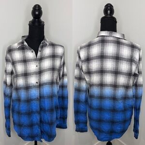 Balera Ombré Plaid Women’s Button Up Blue White (SA 4/6)